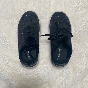 Kids Size10, Link Brand, Black Glitter Tennis Shoe